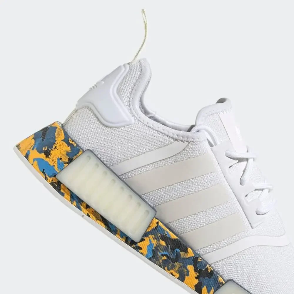Adidas NMD_R1 White Camo Gold Blue GX4466 Men's Running Shoes Size 12 M